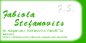fabiola stefanovits business card
